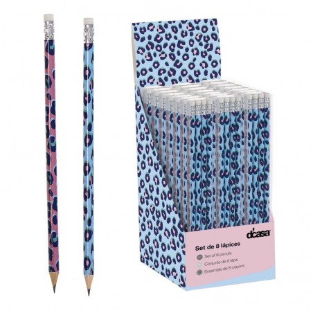 Set di 8 matite leopardate