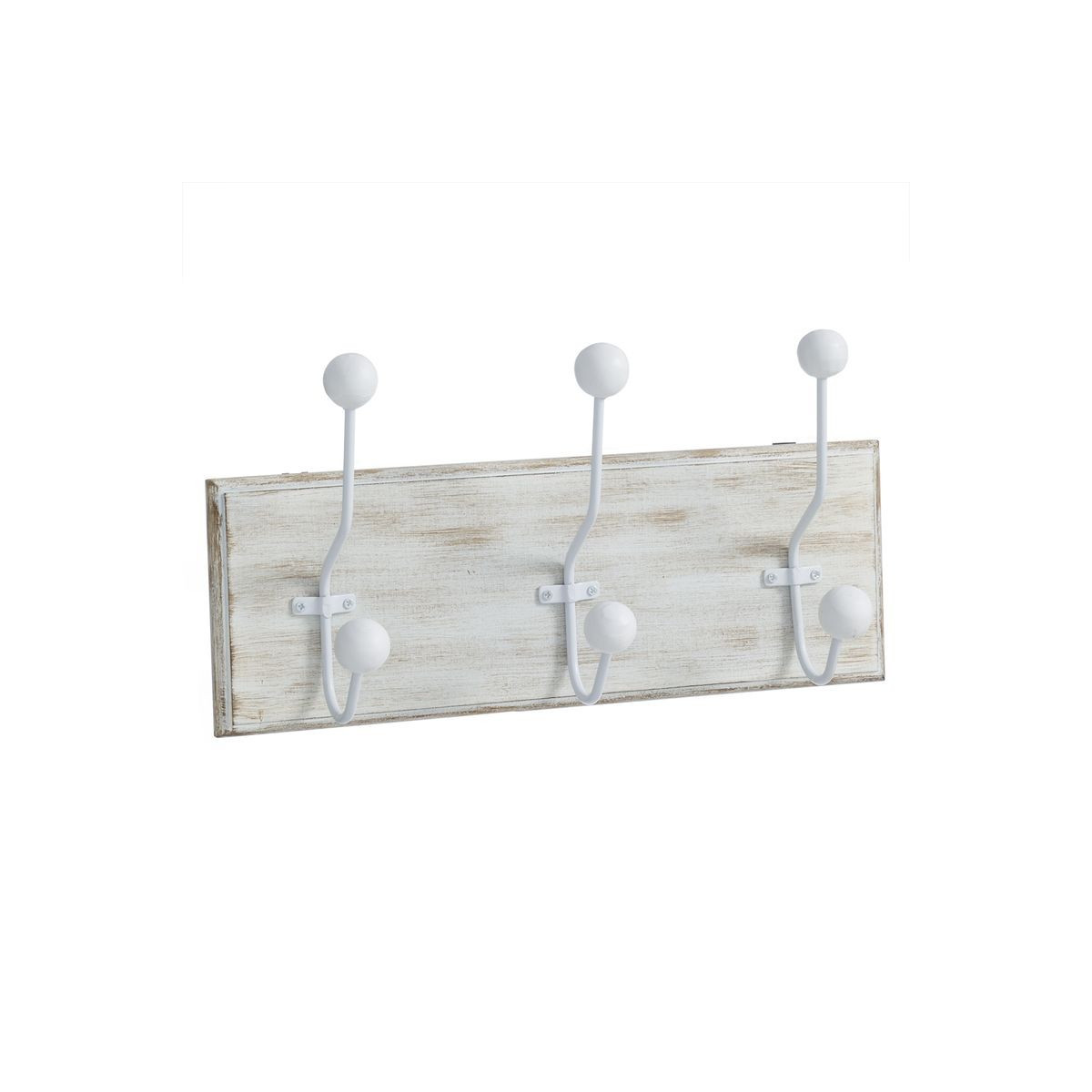 Appendiabiti in legno 3 ganci bianco
