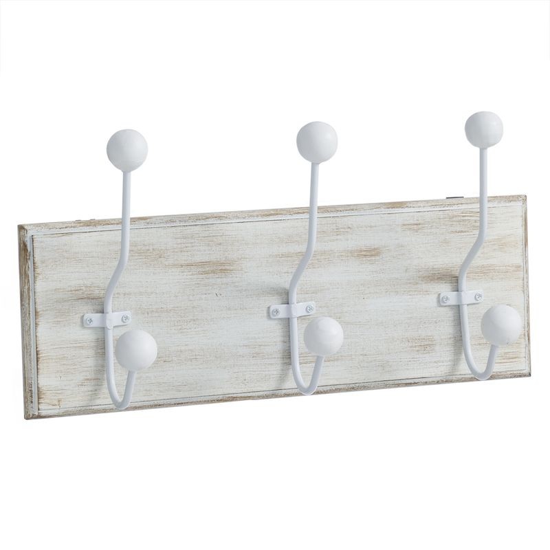 Appendiabiti in legno 3 ganci bianco