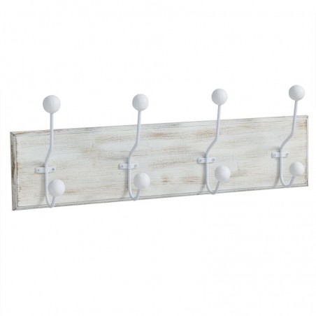 Appendiabiti in legno 4 ganci bianco