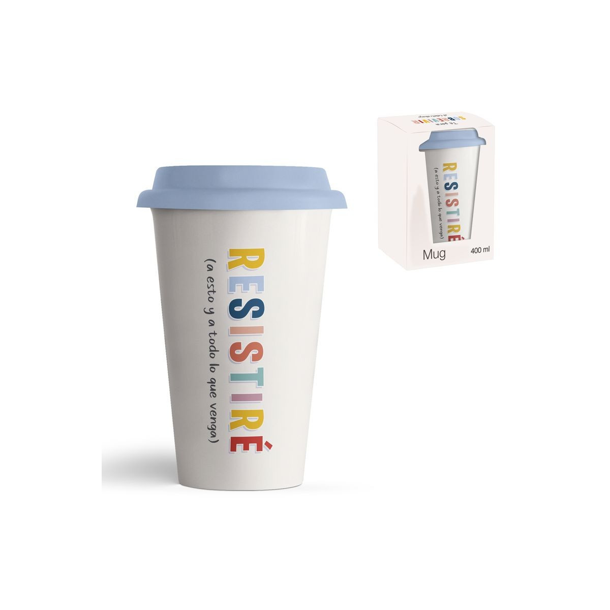 Tazza 400ml coperchio in silicone resistente