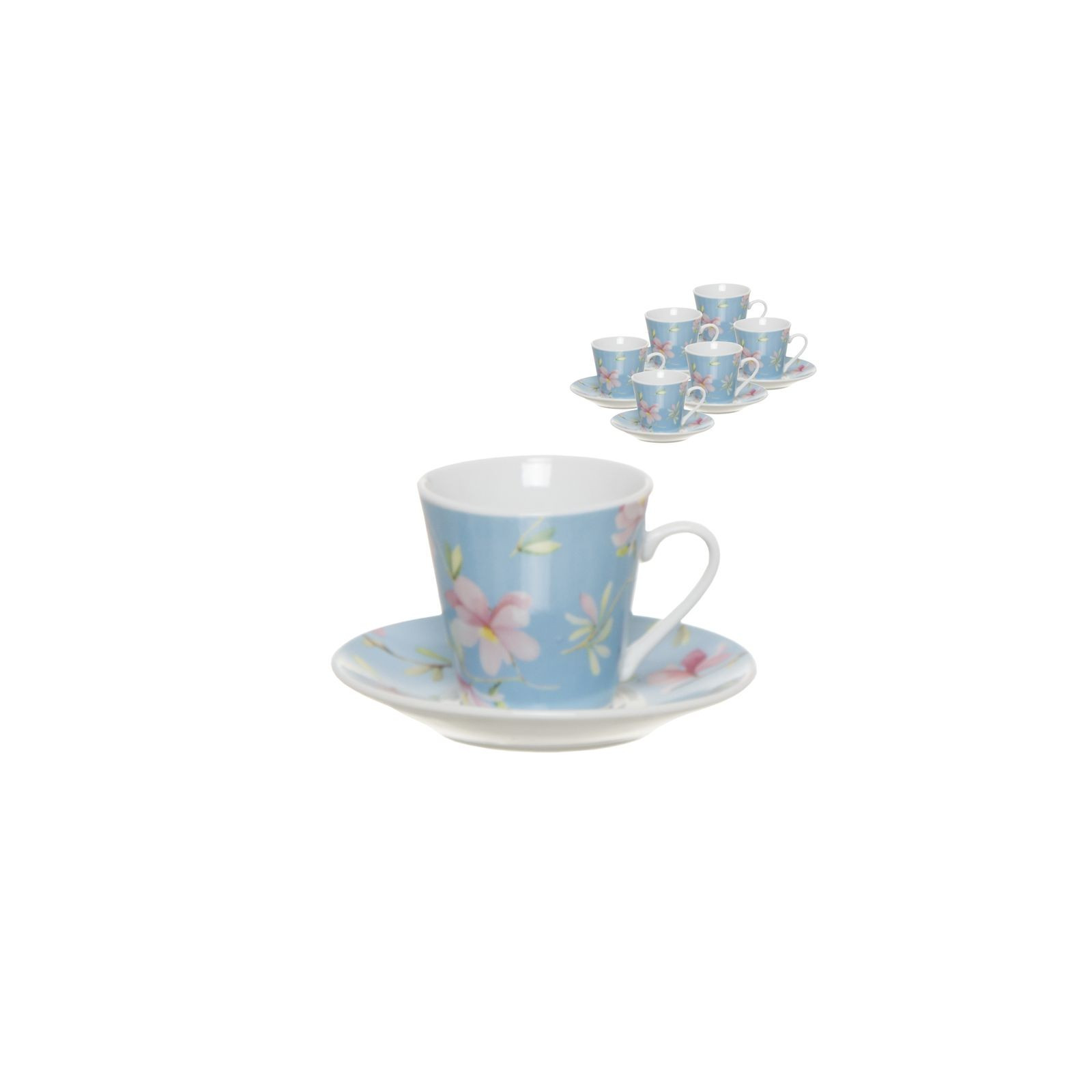 Servizio caffè 6x90ml fiori