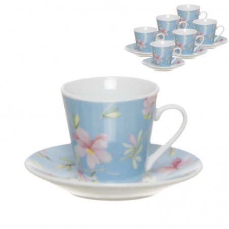Servizio caffè 6x90ml fiori