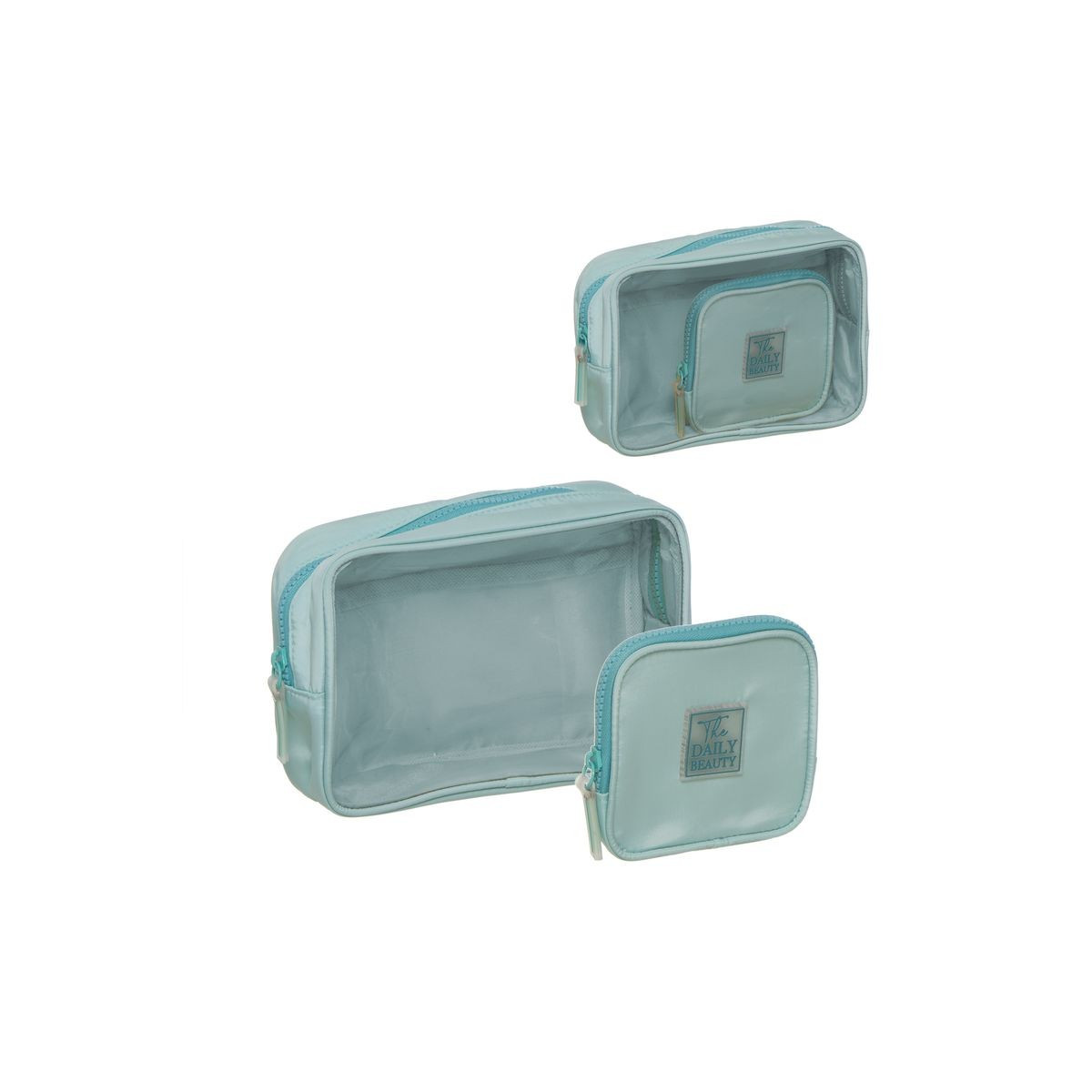 Set di 2 necessaires verde acqua