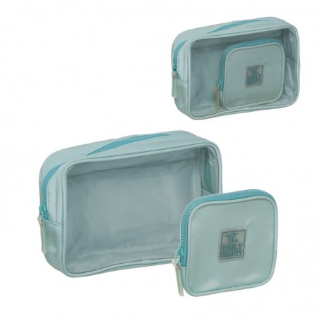 Set di 2 necessaires verde acqua