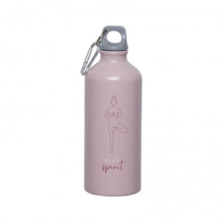 Bottiglia alluminio 600ml yoga rosa