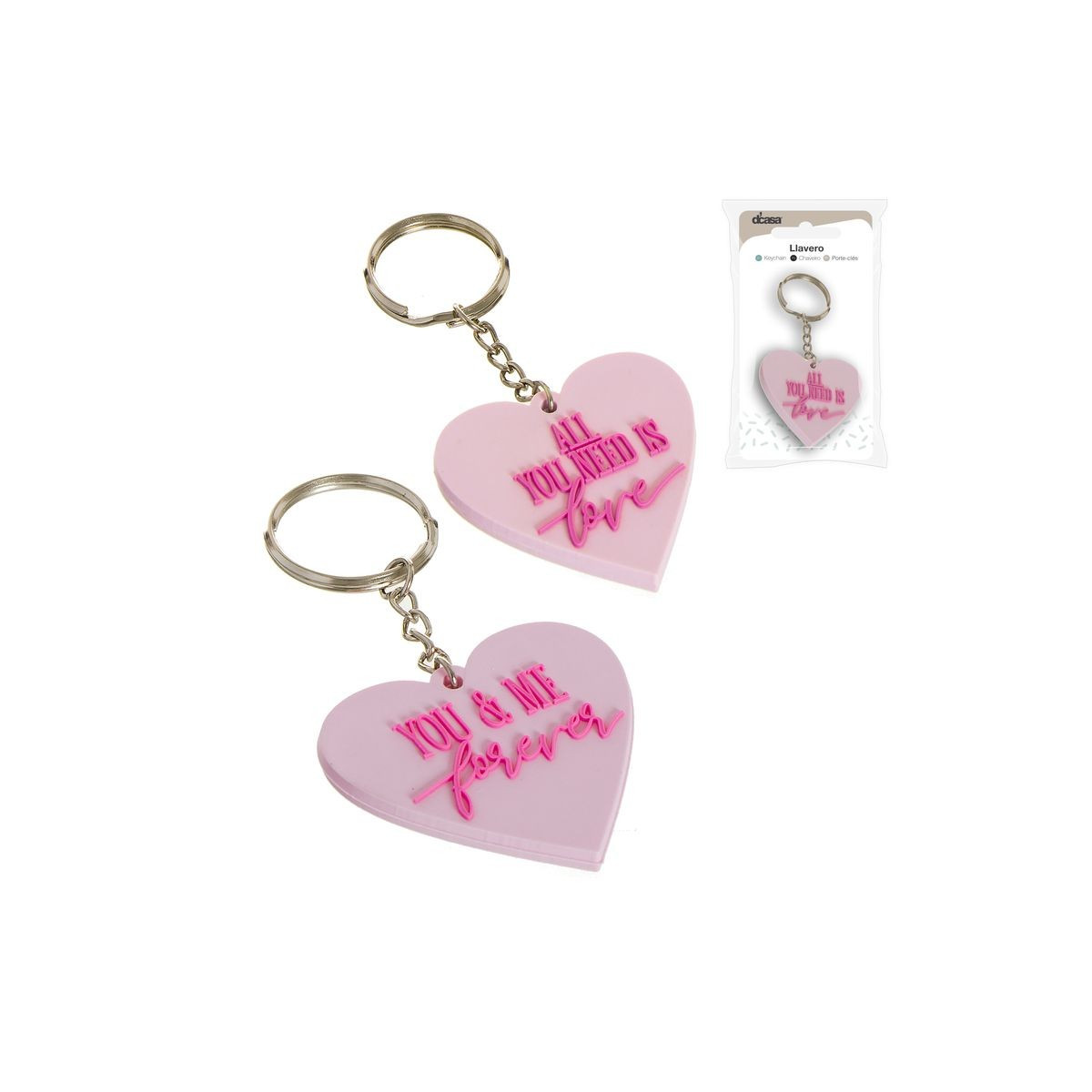 Portachiavi ti amo cuore rosa