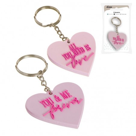 Portachiavi ti amo cuore rosa