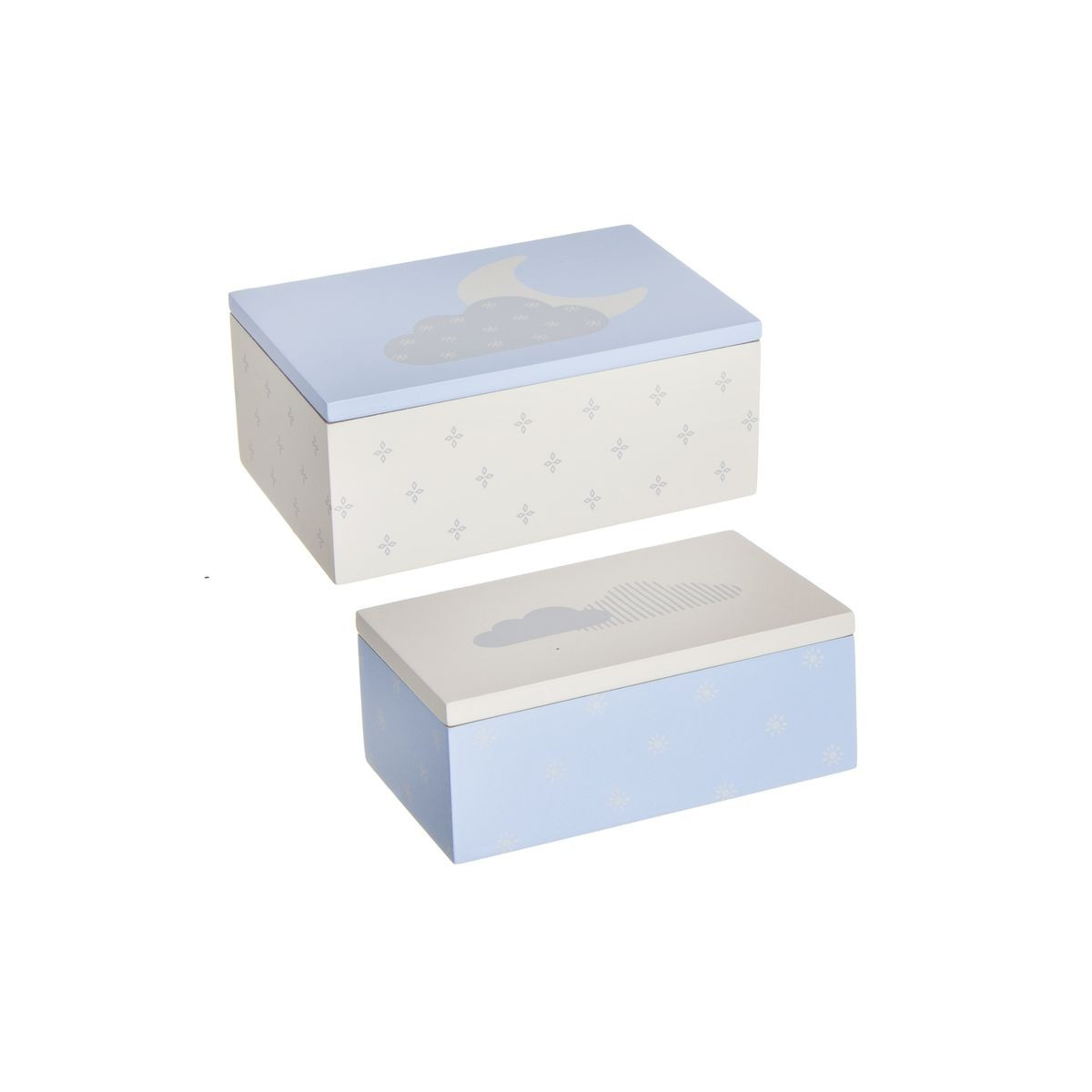 Set di Scatole di Legno per Bambini Design Dolce di Nuvole