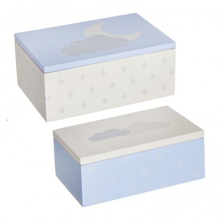 Set di Scatole di Legno per Bambini Design Dolce di Nuvole