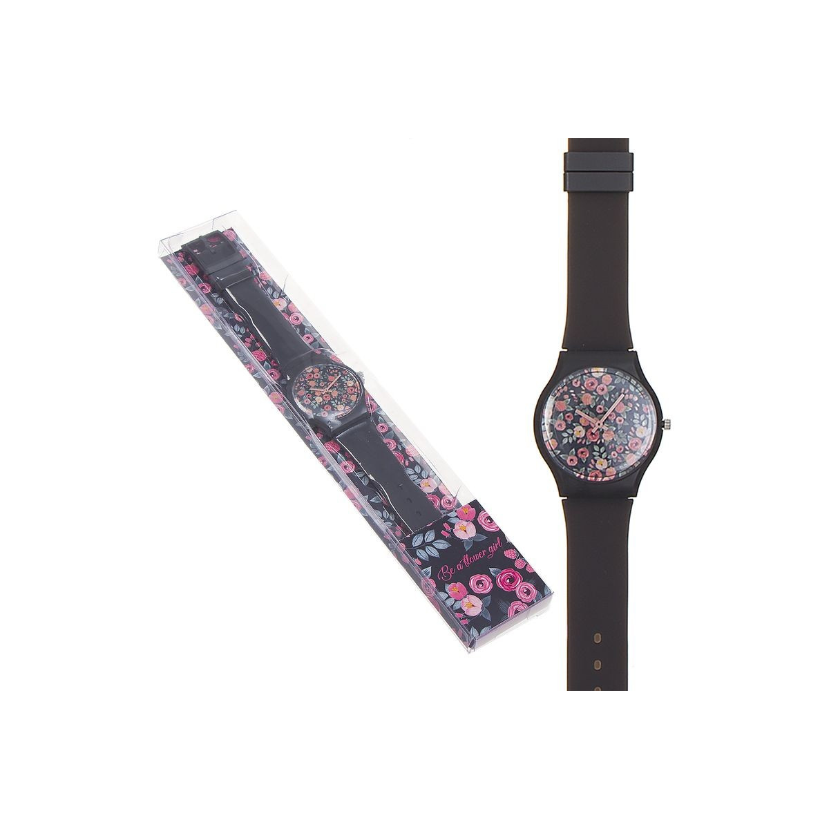 Orologio Nero con Design Floreale Be a Flower Girl