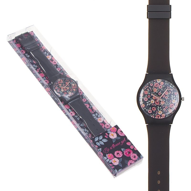 Orologio Nero con Design Floreale Be a Flower Girl