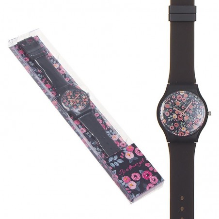 Orologio Nero con Design Floreale Be a Flower Girl