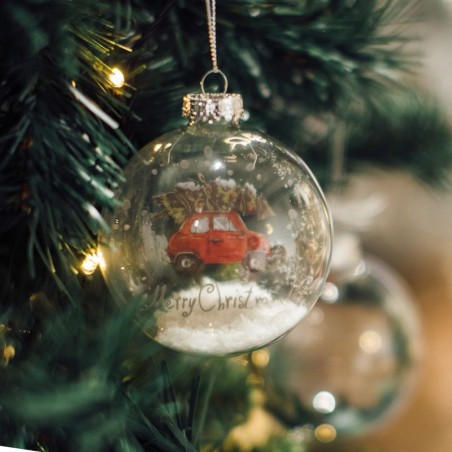 Sfera di cristallo di 8 cm con figura di auto