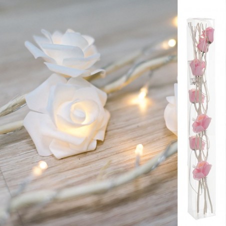 Rami 30 led 120cm fiori rosa 3xaa
