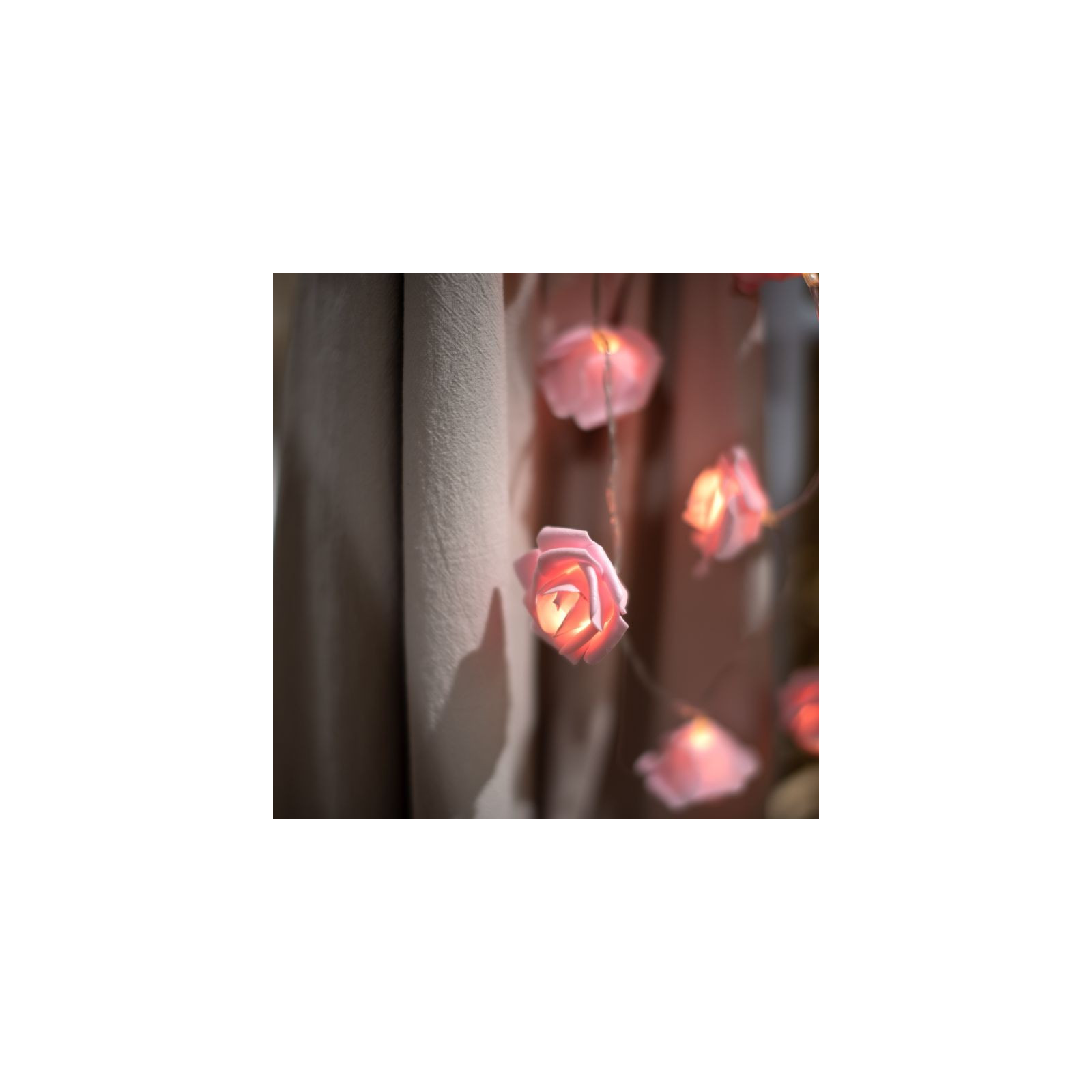 Ghirlanda 20 led fiori rosa 3xaa