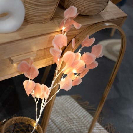 Rami 30 led 90cm fiori rosa 2xaa