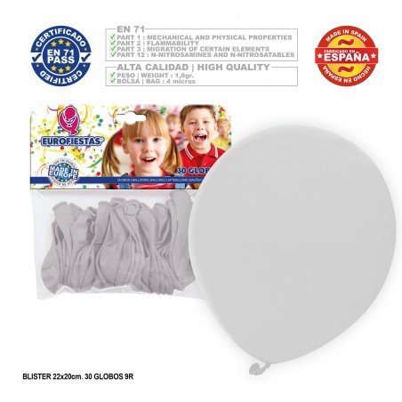 Pacchetto di palloncini bianchi 9r 30 unità