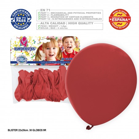Pacchetto di palloncini rossi 9r 30 unità