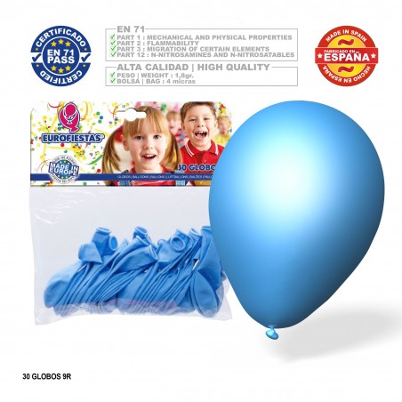 Pacchetto di palloncini azzurri 9r 30 unità