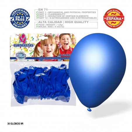 Pacchetto di palloni blu medio 9r 30 unità