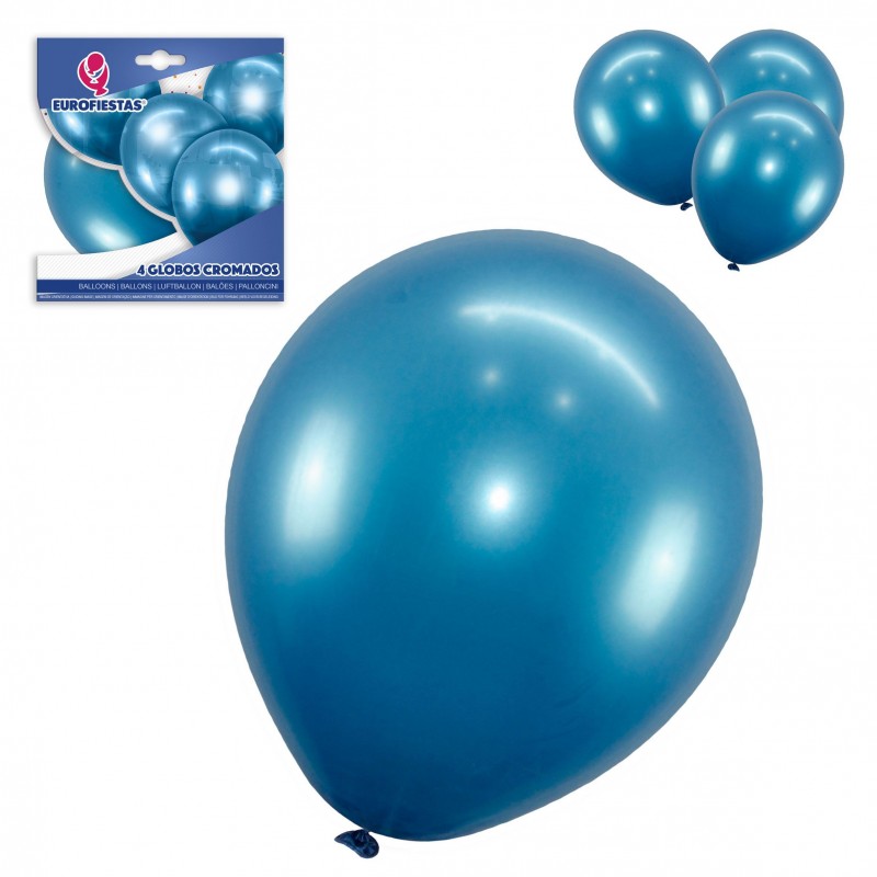 Pacchetto di palloni cromati 4 blu
