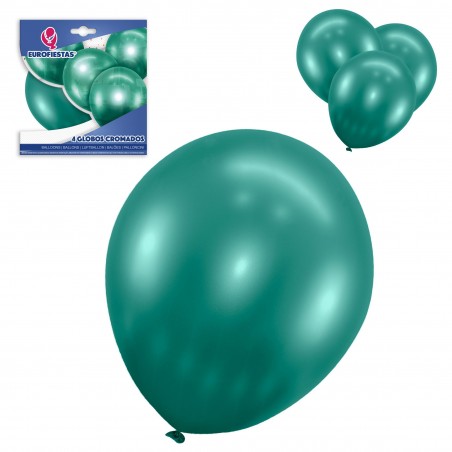 Confezione di palloncini cromati 4 verdi