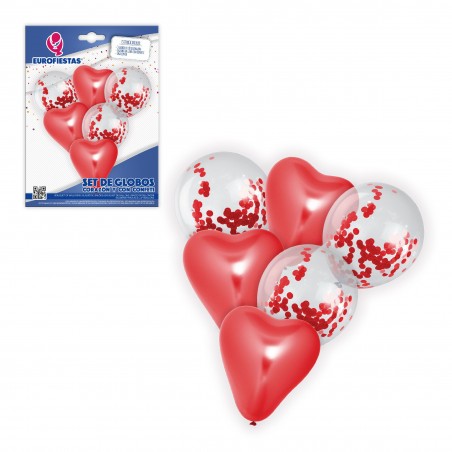 Ramo di palloncini cromo cuore rosso