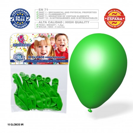 Pacchetto palloni verde pistacchio 9r 10 unità