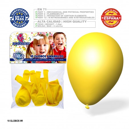 Pacchetto palloncini gialli 9r 10 unità
