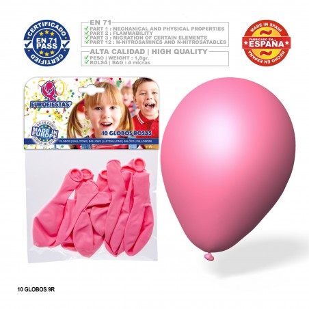 Pacchetto di palloncini rosa 9r 10 unità