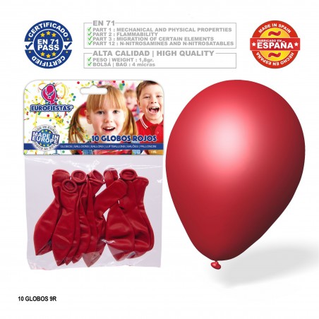 Palloncino rosso 9r 10 unità