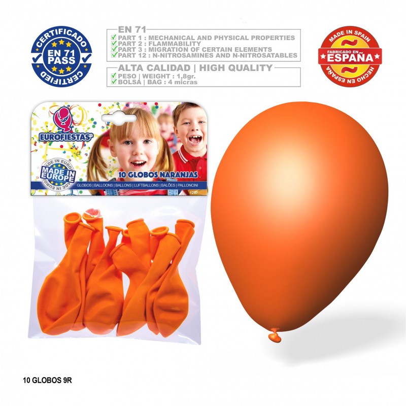 Pacchetto di palloni arancioni 9r 10 unità