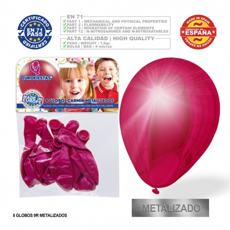 Palloncino metallico carminio 9r 8 unità