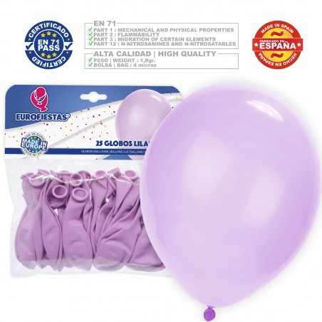 Pacco di palloncini pastello 30cm lilla 25