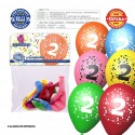 Pacchetto di palloni colorati assortiti 9r numero 2 stampato 6 unità