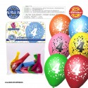 Pacchetto di palloncini assortiti colori 9r numero 4 stampato 6 unità
