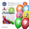 Pacchetto di palloncini colorati assortiti 9r numero 7 stampato 6 unità