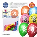 Pacchetto di palloni colorati assortiti 9r numero 8 stampato 6 unità