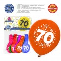 Palloncino colori assortiti 9r numero 70 stampato 6 unità