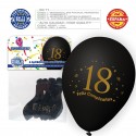 Pacchetto di palloncini felice 18 compleanno 6 neri