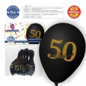 Pacchetto palloncini 50 anni 6 neri