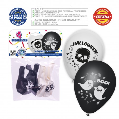 Pacchetto palloncini Halloween teschio fantasma 6