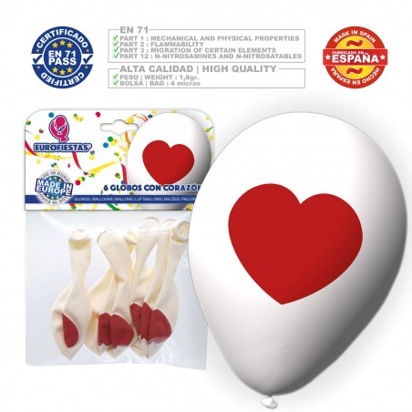 Pacchetto di palloncini bianchi a forma di cuore 6