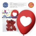 Confezione da 6 palloncini rossi con cuori