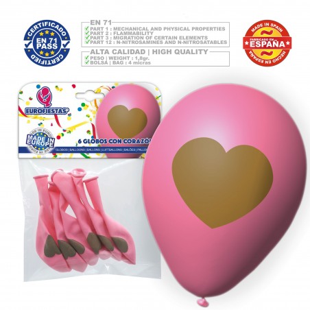 Pacchetto di palloncini rosa con cuore 6