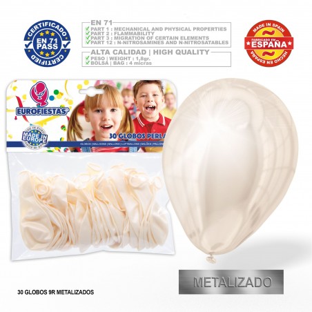 Pacchetto di palloncini bianchi metallici 30u