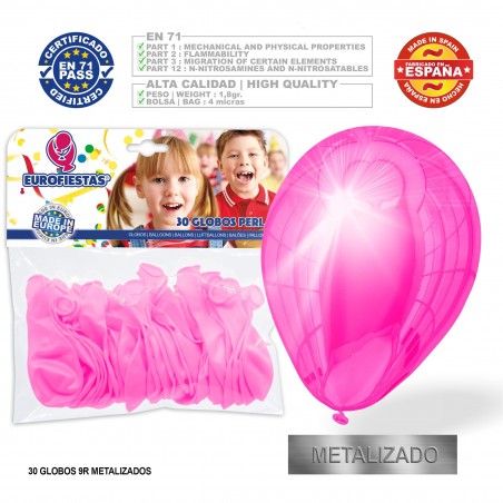 Confezione di palloncini rosa in metallo 30u