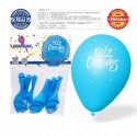 Confezione di palloncini buon compleanno 6 azzurri