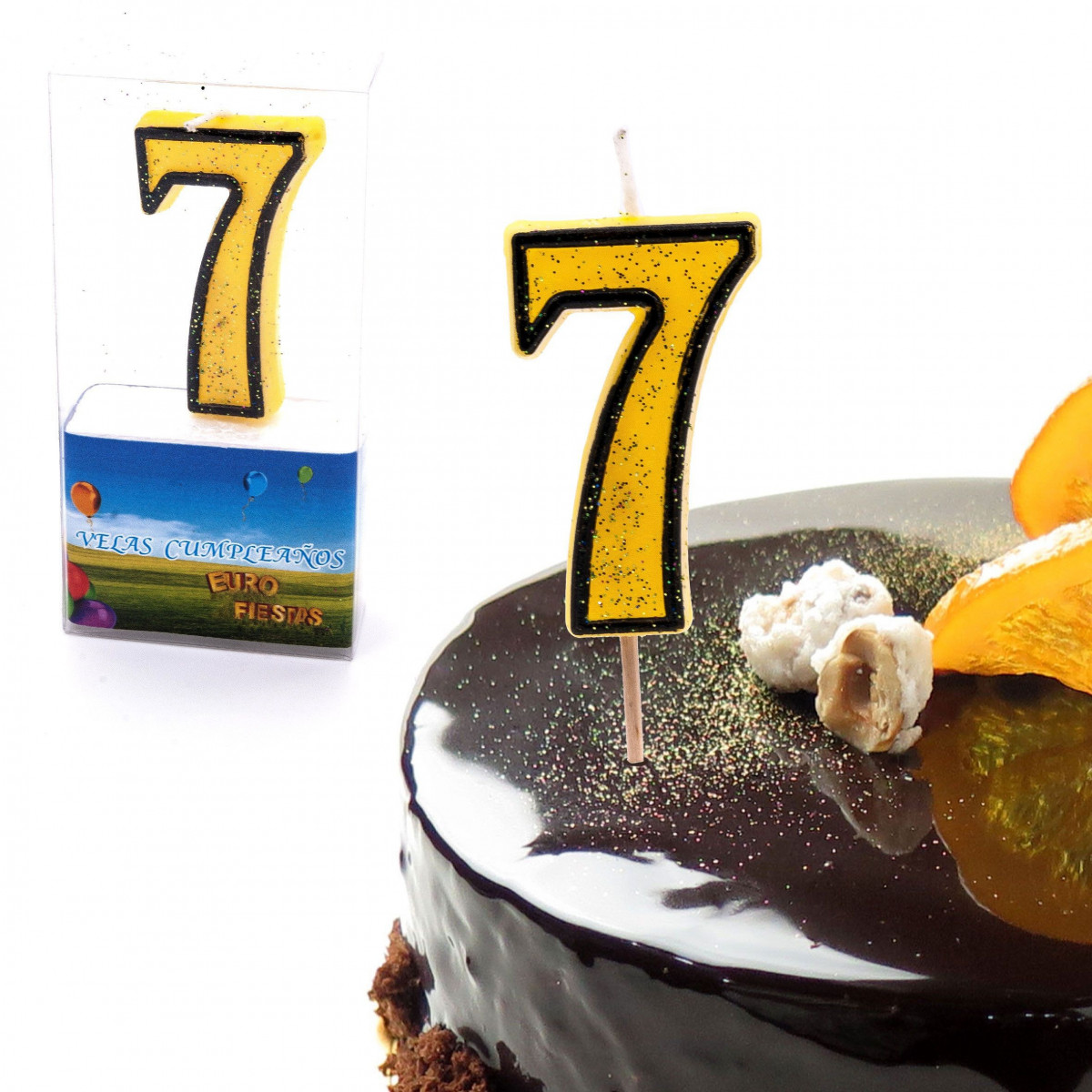 Candele glitter numero 7